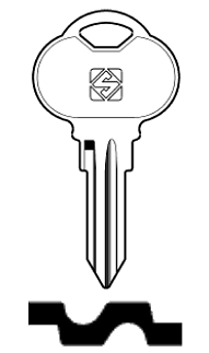 Afbeelding van Silca Autosleutel z/plastic kop brass CLU5