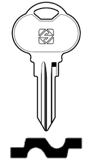 Afbeelding van Silca Autosleutel z/plastic kop brass CLU5R