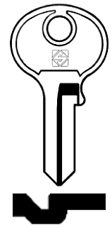 Afbeelding van Silca Cilindersleutel brass MS12