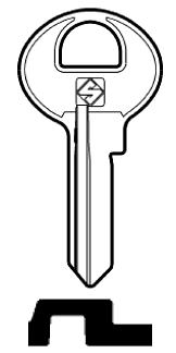 Afbeelding van Silca Cilindersleutel brass MS14