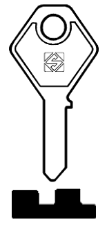 Afbeelding van Silca Autosleutel z/plastic kop staal STR4