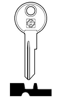 Afbeelding van Silca Cilindersleutel brass TOU1R