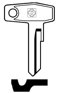 Afbeelding van Silca Autosleutel z/plastic kop staal ZD11