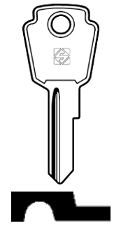 Afbeelding van Silca Autosleutel z/plastic kop staal RO36