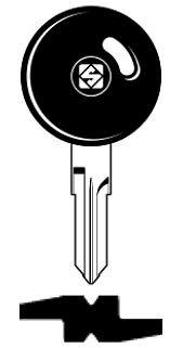 Afbeelding van Silca Autosleutel plastic kop brass VAC102GP