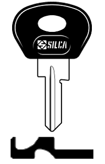 Afbeelding van Silca Autosleutel plastic kop brass VAC24P