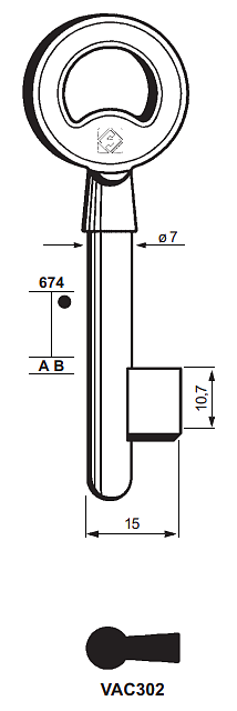 Afbeelding van Silca Klaviersleutel brass VAC302