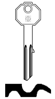 Afbeelding van Silca Cilindersleutel brass PF3