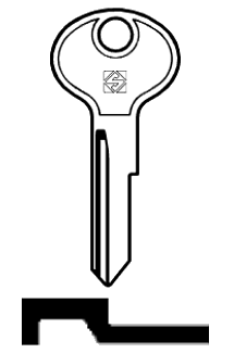 Afbeelding van Silca Autosleutel z/plastic kop staal TN3