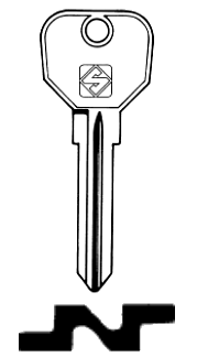 Afbeelding van Silca Autosleutel z/plastic kop staal UNI19R