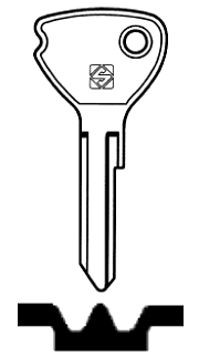 Afbeelding van Silca Autosleutel z/plastic kop staal HU19