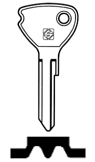 Afbeelding van Silca Autosleutel z/plastic kop staal HU19R