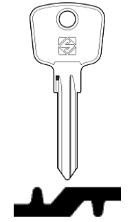 Afbeelding van Silca Autosleutel z/plastic kop staal HU23