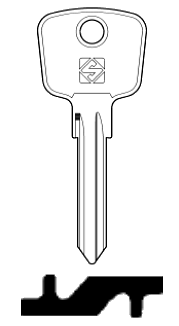 Afbeelding van Silca Autosleutel z/plastic kop staal HU34