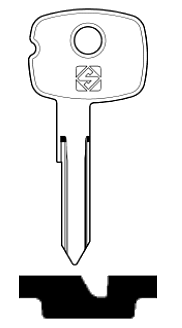 Afbeelding van Silca Autosleutel z/plastic kop staal HU35