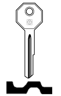 Afbeelding van Silca Autosleutel z/plastic kop staal HU4