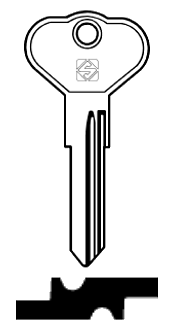 Afbeelding van Silca Autosleutel z/plastic kop staal HU48