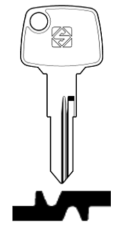 Afbeelding van Silca Autosleutel z/plastic kop staal HU51