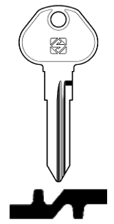 Afbeelding van Silca Autosleutel z/plastic kop staal HU53