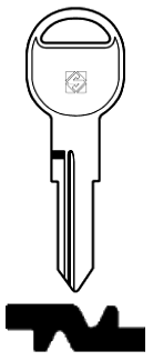 Afbeelding van Silca Autosleutel z/plastic kop brass HU60R