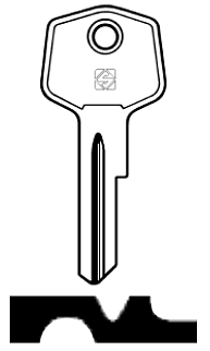 Afbeelding van Silca Autosleutel z/plastic kop staal HU8