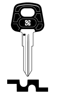 Afbeelding van Silca Autosleutel plastic kop staal NE19P