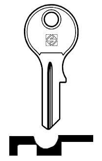 Afbeelding van Silca Autosleutel z/plastic kop staal NE1R