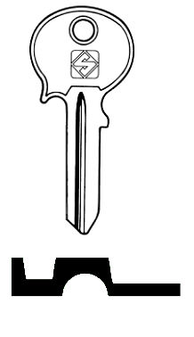 Afbeelding van Silca Autosleutel z/plastic kop staal NE2