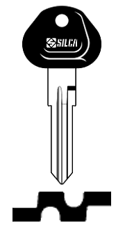 Afbeelding van Silca Autosleutel plastic kop brass NE38BP