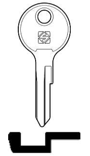 Afbeelding van Silca Autosleutel z/plastic kop staal NE62