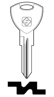 Afbeelding van Silca Autosleutel z/plastic kop staal GT19R