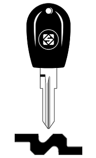 Afbeelding van Silca Transpondersleutel brass GT15RT2