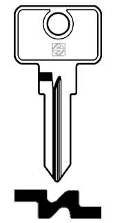 Afbeelding van Silca Autosleutel z/plastic kop staal GT7