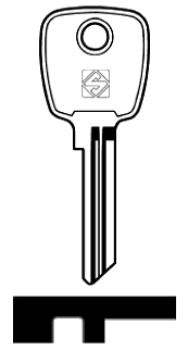 Afbeelding van Silca Autosleutel z/plastic kop staal YH1