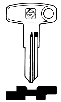 Afbeelding van Silca Autosleutel z/plastic kop staal YH23