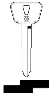 Afbeelding van Silca Autosleutel z/plastic kop brass YH35