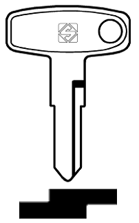 Afbeelding van Silca Autosleutel z/plastic kop staal YH3