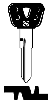 Afbeelding van Silca Autosleutel plastic kop brass YH37RBP