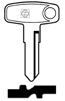 Afbeelding van Silca Autosleutel z/plastic kop staal YH9