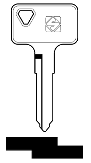 Afbeelding van Silca Autosleutel z/plastic kop brass KW14R