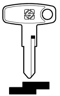 Afbeelding van Silca Autosleutel z/plastic kop staal KW4