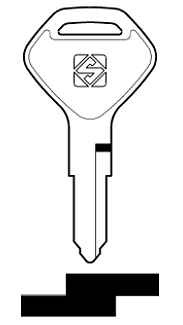 Afbeelding van Silca Autosleutel z/plastic kop staal KW7