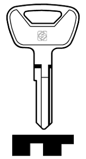 Afbeelding van Silca Autosleutel z/plastic kop staal HON17