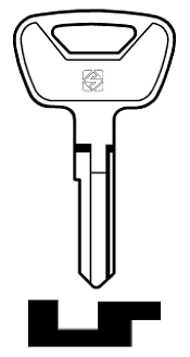 Afbeelding van Silca Autosleutel z/plastic kop staal HON18