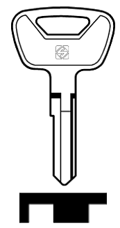 Afbeelding van Silca Autosleutel z/plastic kop staal HON22