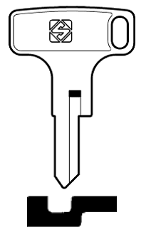 Afbeelding van Silca Autosleutel z/plastic kop staal HON29