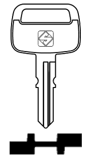 Afbeelding van Silca Autosleutel z/plastic kop staal HON49