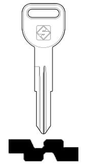 Afbeelding van Silca Autosleutel z/plastic kop staal HON57R