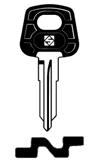 Afbeelding van Silca Autosleutel plastic kop brass AU1RP