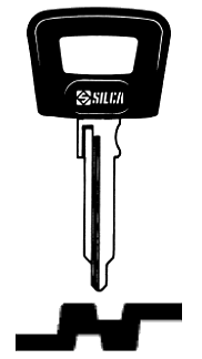 Afbeelding van Silca Autosleutel plastic kop brass PW3P